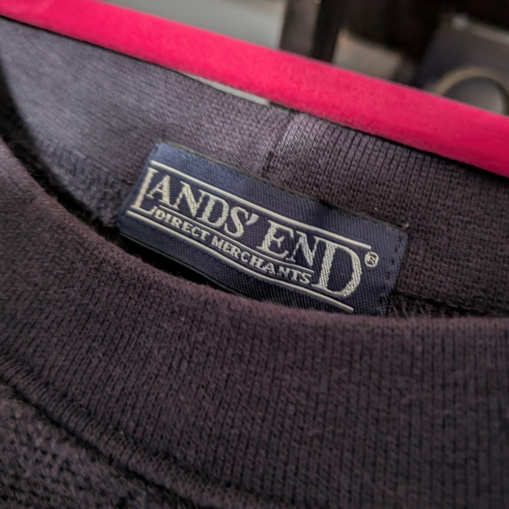 Lands' End Men's Dark Gray Crewneck Sweater